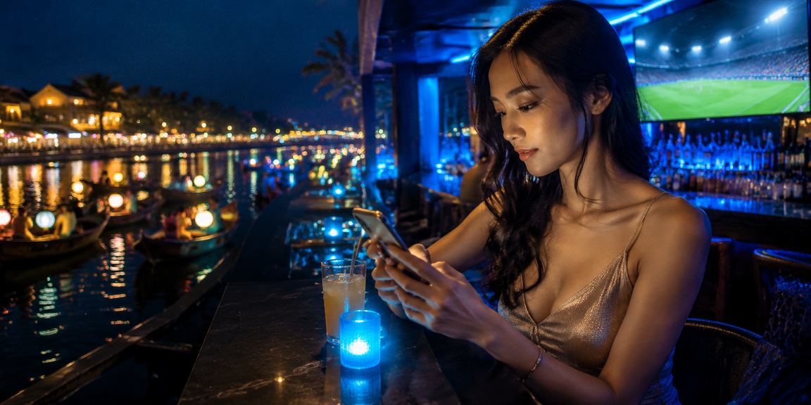 Giao diện bàn Baccarat trực tuyến trên rs4, chụp tại Hội An